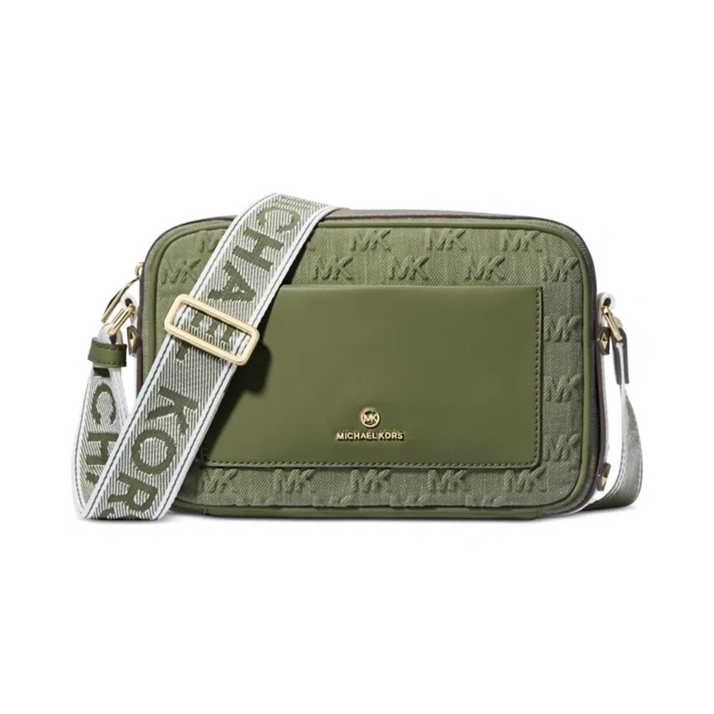 Michael Kors Maeve Logo Large East West Pocket Crossbody Smokey Oliveβ Green